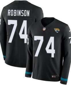 Nike Jacksonville Jaguars #74 Cam Robinson Black Team Color Stitched NFL Limited Therma Long Sleeve Jersey