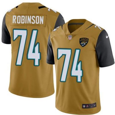 Nike Jacksonville Jaguars #74 Cam Robinson Gold Stitched NFL Limited Rush Jersey