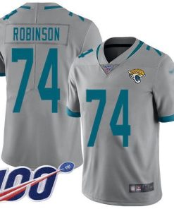 Nike Jacksonville Jaguars #74 Cam Robinson Silver Stitched NFL Limited Inverted Legend 100th Season Jersey