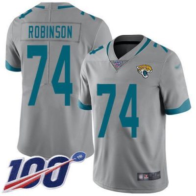 Nike Jacksonville Jaguars #74 Cam Robinson Silver Stitched NFL Limited Inverted Legend 100th Season Jersey