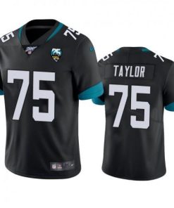 Nike Jacksonville Jaguars #75 Jawaan Taylor Black 25th Anniversary Vapor Limited Stitched NFL 100th Season Jersey