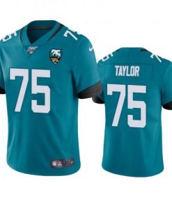 Nike Jacksonville Jaguars #75 Jawaan Taylor Teal 25th Anniversary Vapor Limited Stitched NFL 100th Season Jersey