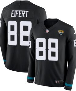 Nike Jacksonville Jaguars #88 Tyler Eifert Black Team Color Stitched NFL Limited Therma Long Sleeve Jersey