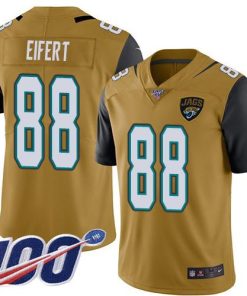 Nike Jacksonville Jaguars #88 Tyler Eifert Gold Stitched NFL Limited Rush 100th Season Jersey