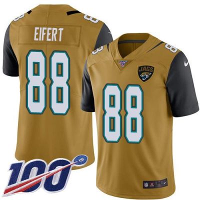 Nike Jacksonville Jaguars #88 Tyler Eifert Gold Stitched NFL Limited Rush 100th Season Jersey