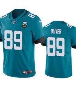 Nike Jacksonville Jaguars #89 Josh Oliver Teal 25th Anniversary Vapor Limited Stitched NFL 100th Season Jersey
