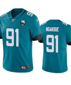 Nike Jacksonville Jaguars #91 Yannick Ngakoue Teal 25th Anniversary Vapor Limited Stitched NFL 100th Season Jersey
