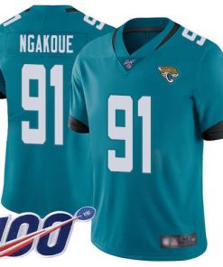 Nike Jacksonville Jaguars #91 Yannick Ngakoue Teal Green Alternate Stitched NFL 100th Season Vapor Limited Jersey