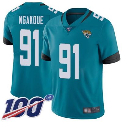 Nike Jacksonville Jaguars #91 Yannick Ngakoue Teal Green Alternate Stitched NFL 100th Season Vapor Limited Jersey