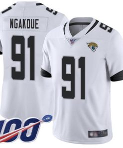 Nike Jacksonville Jaguars #91 Yannick Ngakoue White Stitched NFL 100th Season Vapor Limited Jersey
