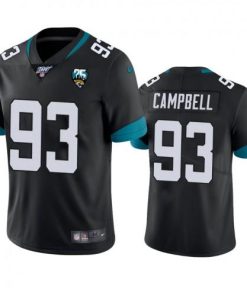Nike Jacksonville Jaguars #93 Calais Campbell Black 25th Anniversary Vapor Limited Stitched NFL 100th Season Jersey
