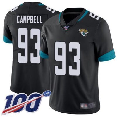 Nike Jacksonville Jaguars #93 Calais Campbell Black Team Color Stitched NFL 100th Season Vapor Limited Jersey