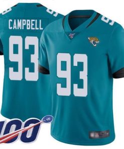 Nike Jacksonville Jaguars #93 Calais Campbell Teal Green Alternate Stitched NFL 100th Season Vapor Limited Jersey