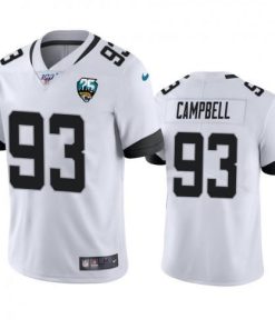 Nike Jacksonville Jaguars #93 Calais Campbell White 25th Anniversary Vapor Limited Stitched NFL 100th Season Jersey