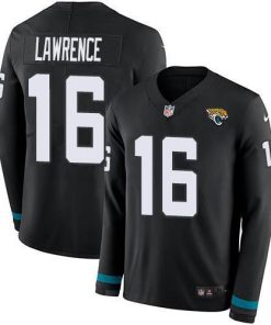 Nike Jaguars #16 Trevor Lawrence Black Team Color Stitched NFL Limited Therma Long Sleeve Jersey