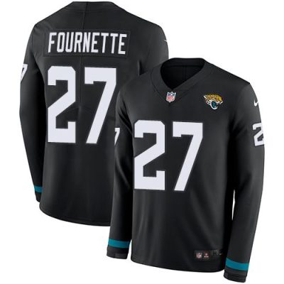Nike Jaguars #27 Leonard Fournette Black Team Color Stitched NFL Limited Therma Long Sleeve Jersey