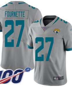 Nike Jaguars #27 Leonard Fournette Silver Stitched NFL Limited Inverted Legend 100th Season Jersey