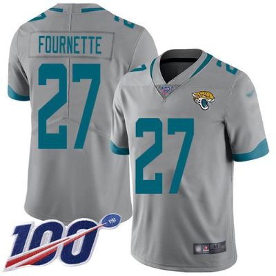 Nike Jaguars #27 Leonard Fournette Silver Stitched NFL Limited Inverted Legend 100th Season Jersey