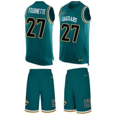 Nike Jaguars #27 Leonard Fournette Teal Green Alternate Stitched NFL Limited Tank Top Suit Jersey
