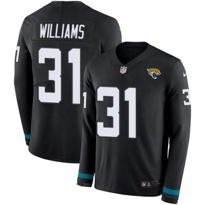 Nike Jaguars #31 Darious Williams Black Team Color Stitched NFL Limited Therma Long Sleeve Jersey