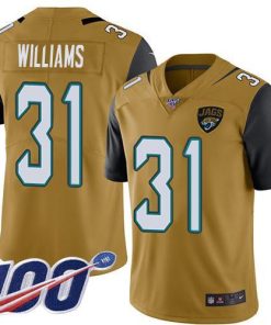 Nike Jaguars #31 Darious Williams Gold Stitched NFL Limited Rush 100th Season Jersey