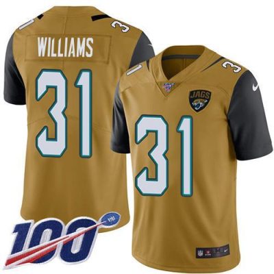 Nike Jaguars #31 Darious Williams Gold Stitched NFL Limited Rush 100th Season Jersey