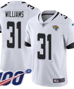 Nike Jaguars #31 Darious Williams White Stitched NFL 100th Season Vapor Limited Jersey