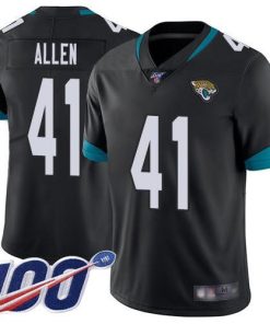 Nike Jaguars #41 Josh Allen Black Team Color Stitched NFL 100th Season Vapor Limited Jersey