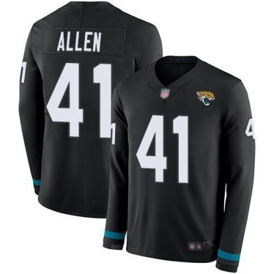 Nike Jaguars #41 Josh Allen Black Team Color Stitched NFL Limited Therma Long Sleeve Jersey