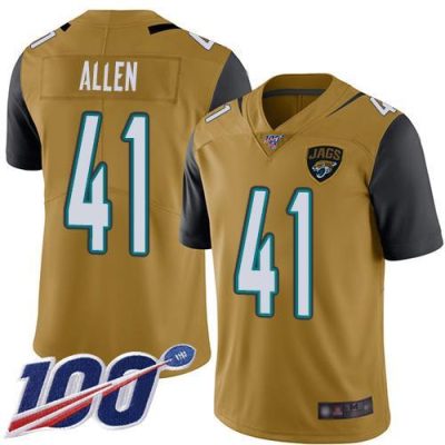 Nike Jaguars #41 Josh Allen Gold Stitched NFL Limited Rush 100th Season Jersey