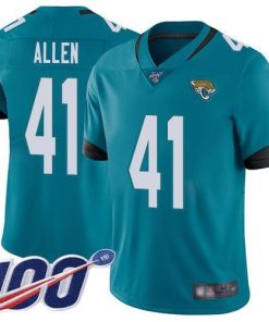 Nike Jaguars #41 Josh Allen Teal Green Alternate Stitched NFL 100th Season Vapor Limited Jersey