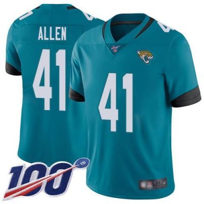 Nike Jaguars #41 Josh Allen Teal Green Alternate Stitched NFL 100th Season Vapor Limited Jersey