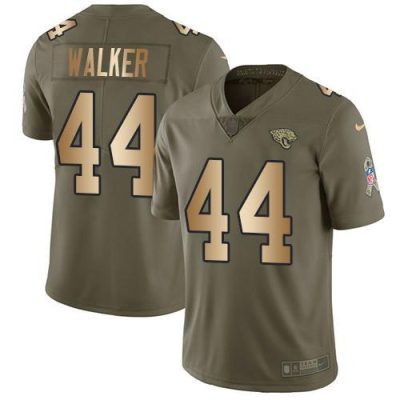 Nike Jaguars #44 Travon Walker Olive/Gold Stitched NFL Limited 2017 Salute To Service Jersey