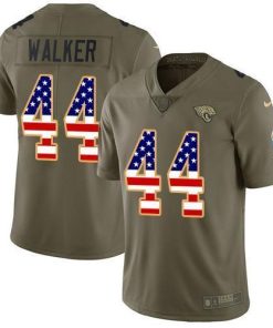 Nike Jaguars #44 Travon Walker Olive/USA Flag Stitched NFL Limited 2017 Salute To Service Jersey
