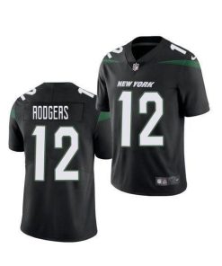 Nike Jets #12 Aaron Rodgers Black Alternate Stitched NFL Vapor Untouchable Limited Jersey