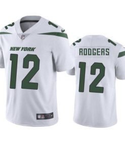 Nike Jets #12 Aaron Rodgers White Stitched NFL Vapor Untouchable Limited Jersey
