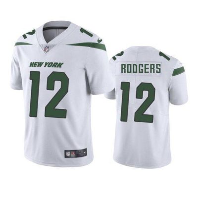 Nike Jets #12 Aaron Rodgers White Stitched NFL Vapor Untouchable Limited Jersey