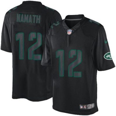 Nike Jets #12 Joe Namath Black Stitched NFL Impact Limited Jersey