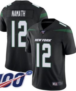 Nike Jets #12 Joe Namath Black Alternate Stitched NFL 100th Season Vapor Limited Jersey