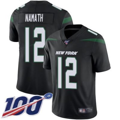 Nike Jets #12 Joe Namath Black Alternate Stitched NFL 100th Season Vapor Limited Jersey