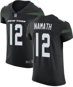 Nike Jets #12 Joe Namath Black Alternate Stitched NFL Vapor Untouchable Elite Jersey
