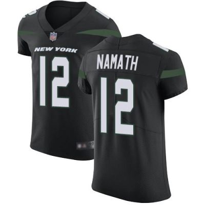 Nike Jets #12 Joe Namath Black Alternate Stitched NFL Vapor Untouchable Elite Jersey