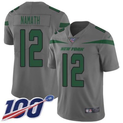 Nike Jets #12 Joe Namath Gray Stitched NFL Limited Inverted Legend 100th Season Jersey