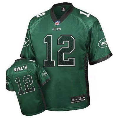 Nike Jets #12 Joe Namath Green Team Color Stitched NFL Elite Drift Fashion Jersey