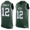 Nike Jets #12 Joe Namath Green Team Color Stitched NFL Limited Tank Top Jersey