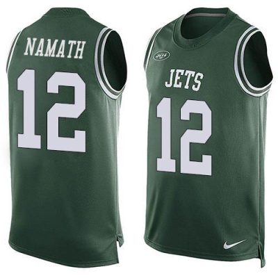 Nike Jets #12 Joe Namath Green Team Color Stitched NFL Limited Tank Top Jersey