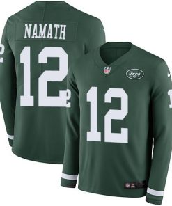 Nike Jets #12 Joe Namath Green Team Color Stitched NFL Limited Therma Long Sleeve Jersey