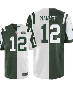 Nike Jets #12 Joe Namath Green/White Stitched NFL Elite Split Jersey