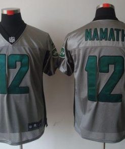 Nike Jets #12 Joe Namath Grey Shadow Stitched NFL Elite Jersey