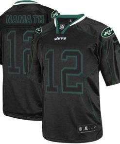 Nike Jets #12 Joe Namath Lights Out Black Stitched NFL Elite Jersey